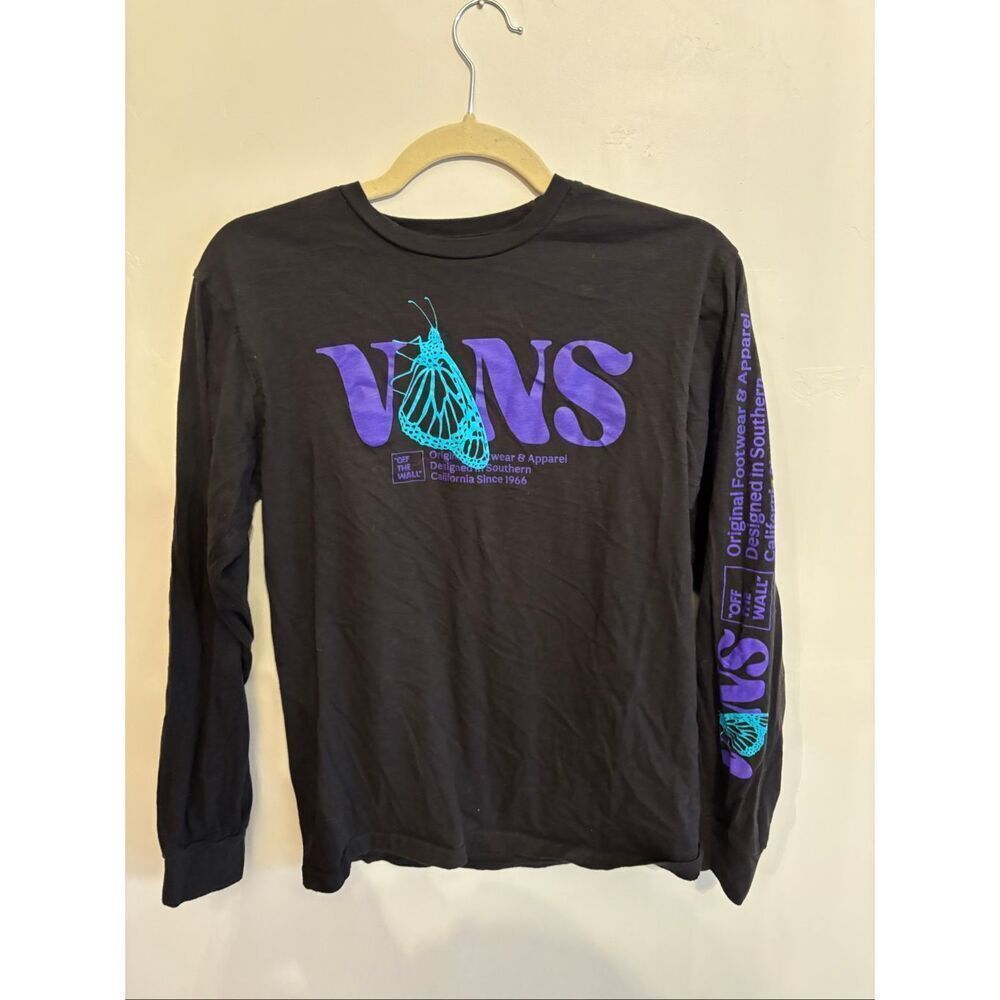 Vans Women Long Sleeve Graphic Butterfly T Size Small
